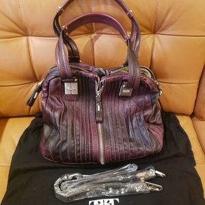 Tulah Ray Zip Split Leather Shoulder Bag with new attachable shoulder strap